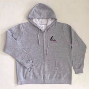 Women's Hoodie XL Full Zippered, Gray, Pampered Pets